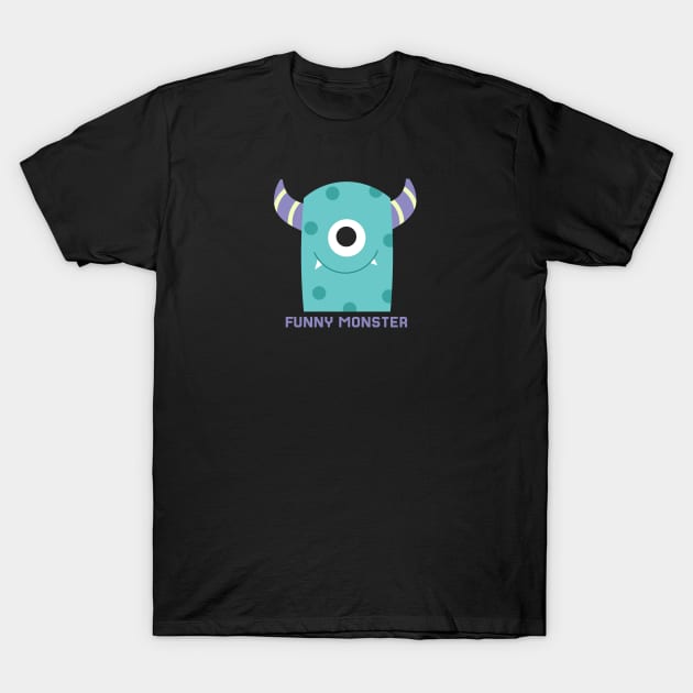 funny one eye monster T-Shirt by Funnymonster